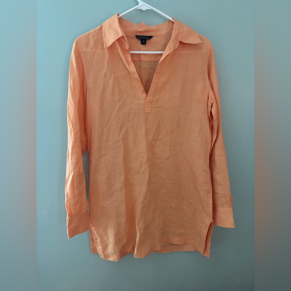 Brooks Brothers Light Orange Linen Shirt